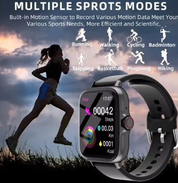 Montre intelligente étanche avec podomètre pour iPhone et Android