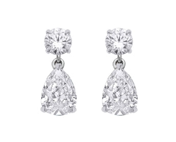 boucle d'oreille or blanc 10k Diamant cultiver
